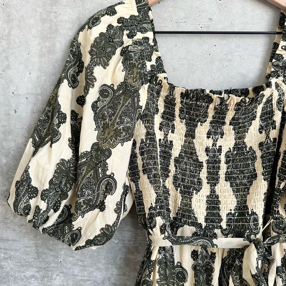 Paisley smocked dress